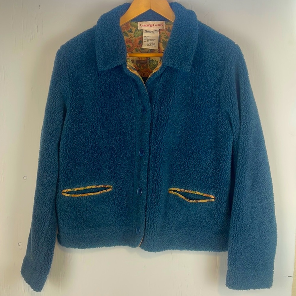 Vintage Cambridge Country fleece dressy jacket. Size Medium